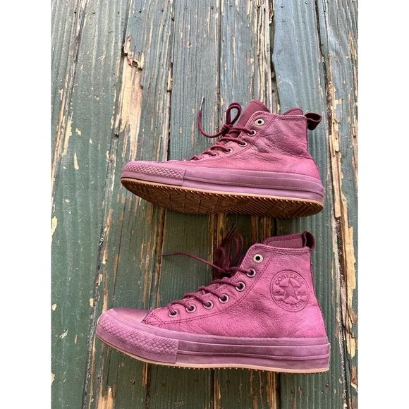 Converse Chuck Taylor All Star High Top Leather Sangria Sneakers Shoes Men's 4.5 - Picture 8 of 10